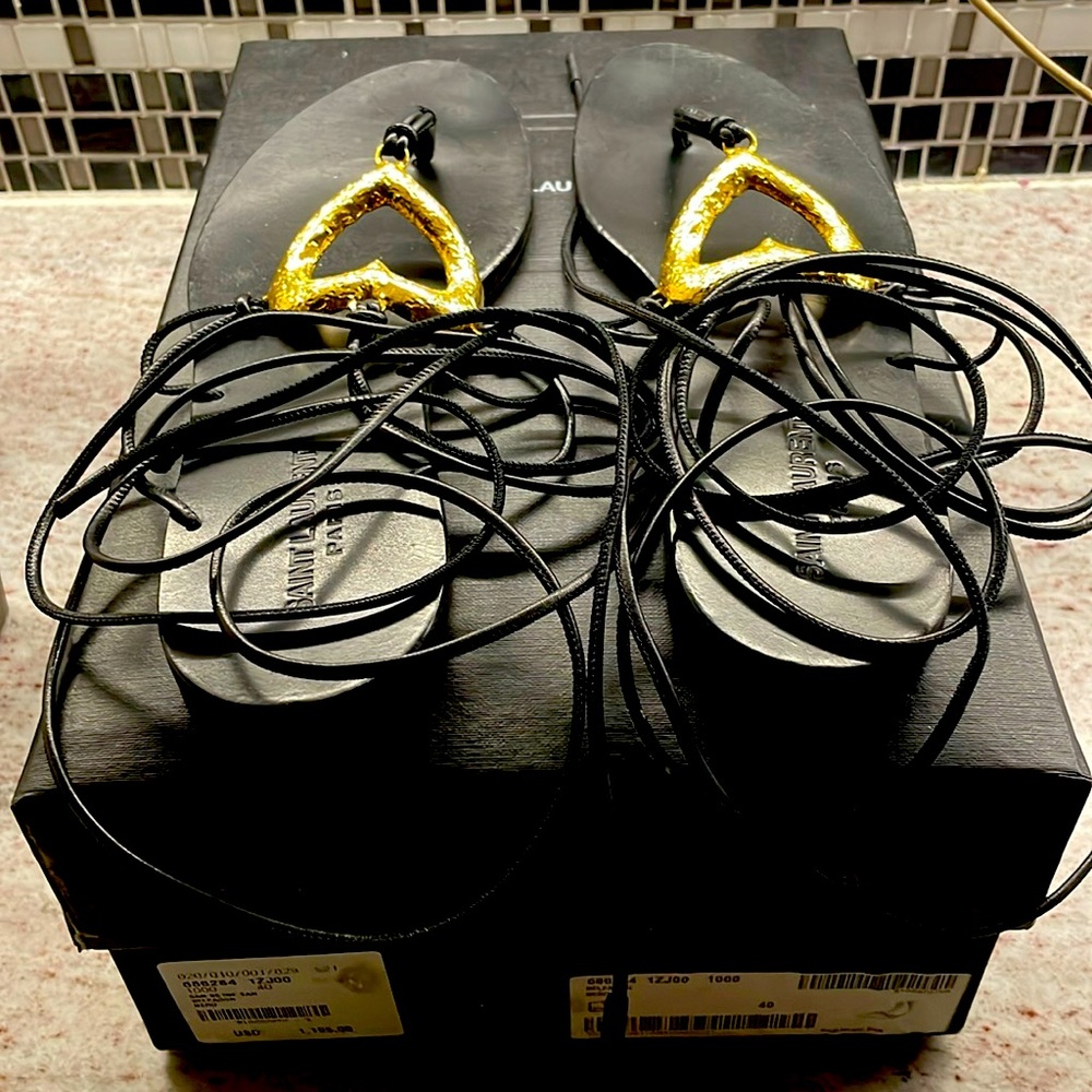 YSL Sexy Heart Tie Up Sandal